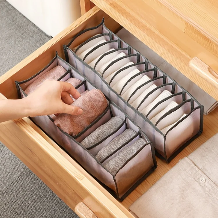 TBD0565574401_B5.webp 3 in 1 Underwear Drawer Storage Box Household Socks Folding Storage Box - Image 6