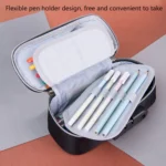 6559 Canvas Pencil Case Large Capacity Code Lock Portable Stationery Bag - Image 8