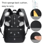 BANGE BG-1921 College Student Schoolbag Waterproof Business Computer Backpack with External USB Charging Port - Image 5