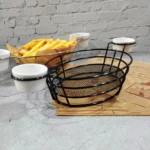 Wrought Iron Fruit Portable Storage Basket Bread French Fries Fried Snacks Portable Basket