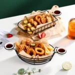 Wrought Iron Fruit Portable Storage Basket Bread French Fries Fried Snacks Portable Basket - Image 4