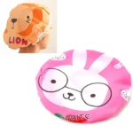 3 PCS Cute Cartoon Shower Bath Cap Saunas Lace Elastic Band Cap Hair Protective Cap