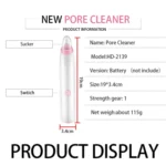 HD-2139 Blackhead Suction Device Pore Cleaner Face Cleaning Beauty Device - Image 4