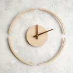 14 inch Transparent Floating Wall Clock Wooden Clocks Home Living Room Wall Decoration - Image 2