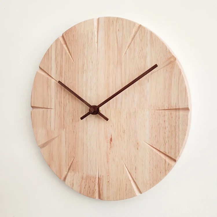 TBD05672090_1.webp 12 inch Solid Wooden Wall Clock Home Living Room Wall Clock Decorative Clock - Image 2