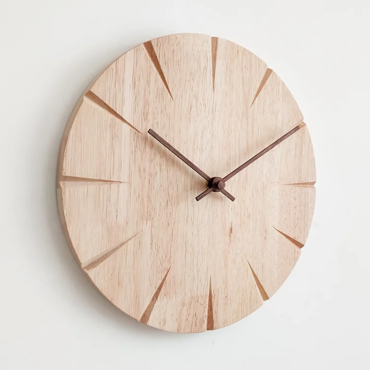 TBD05672090_2.webp 12 inch Solid Wooden Wall Clock Home Living Room Wall Clock Decorative Clock - Image 3
