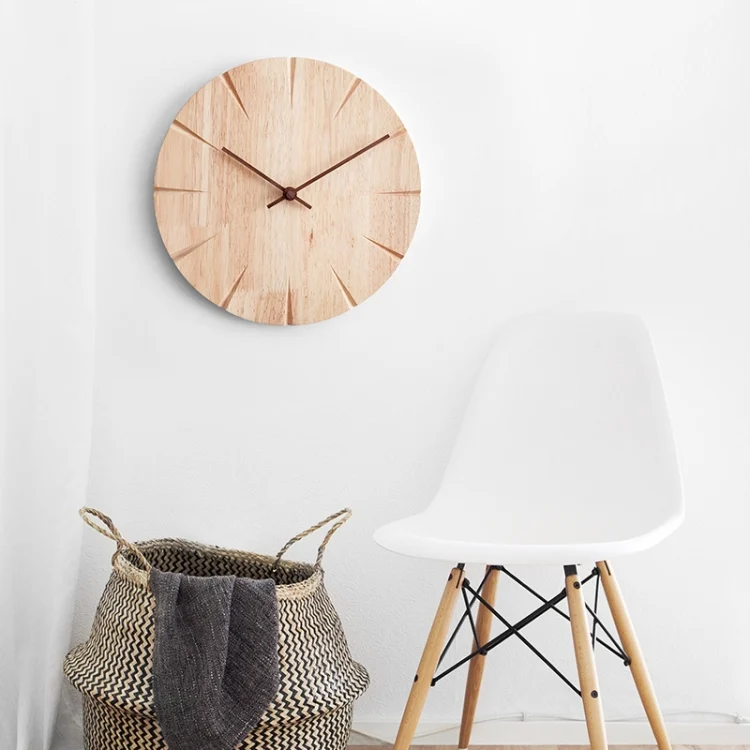TBD05672090_5.webp 12 inch Solid Wooden Wall Clock Home Living Room Wall Clock Decorative Clock - Image 6