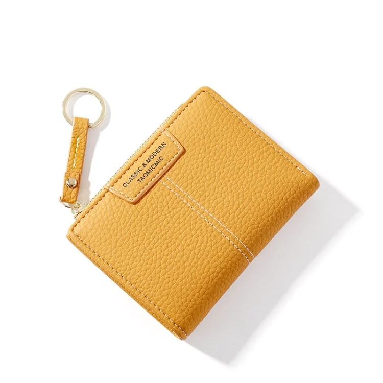 928666 Multi-Card Keychain Coin Purse Short Ladies Wallet