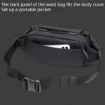 WEIXIER 9563 Men Outdoor Messenger Bag Multifunctional PU Large-Capacity Waist Bag - Image 4