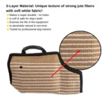 Dog Training Black-Edged Rough-Grained Jute Fluttering Sleeves Protector - Image 4
