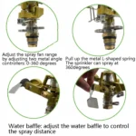 Rotating Lawn Sprinklers Zinc Alloy Gardens Agricultural Rocker Sprinklers - Image 6