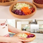 Round Fruit Plate Salad Bowl Thick Wood Dried Fruit Plate Fruit Sushi Plate - Image 8