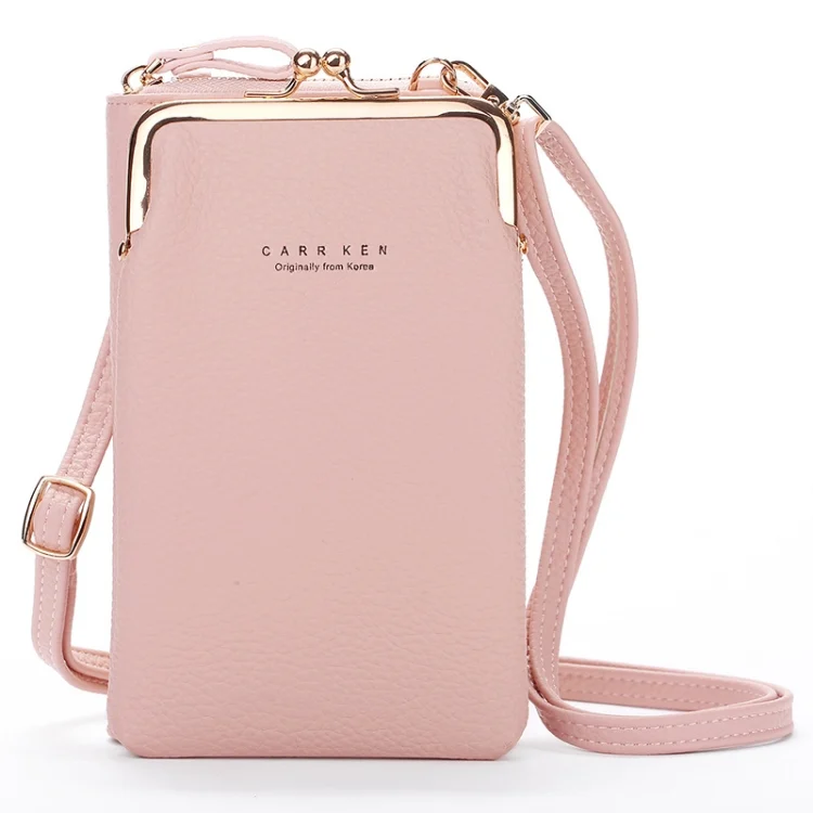 H2107 Ladies Mobile Phone Bag Shoulder Messenger Bag Pebbled Zipper Wallet