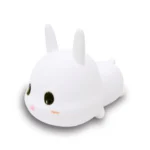 Cute Rabbit Pats Night Light Bedside Nursing Eye Protection Children Sleeping Silicone Lamp - Image 2