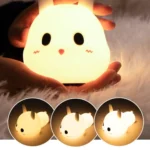 Cute Rabbit Pats Night Light Bedside Nursing Eye Protection Children Sleeping Silicone Lamp - Image 7