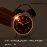 6016 Simple Bell Small Alarm Clock Students Learning Bedside Clock With Night Light - Image 4