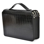200 Hole Art Painting Pen Storage Bag Large-Capacity Crocodile Pattern PU Pencil Bag