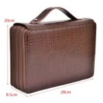 200 Hole Art Painting Pen Storage Bag Large-Capacity Crocodile Pattern PU Pencil Bag - Image 8