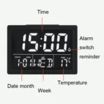 Large Screen LED Clock Bedside Multifunctional Electronic Alarm Clock - Image 4
