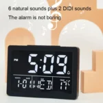 Large Screen LED Clock Bedside Multifunctional Electronic Alarm Clock - Image 7