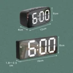 Mirror Bedside Alarm Clock Battery Plug-In Dual-Purpose LED Clock - Image 7