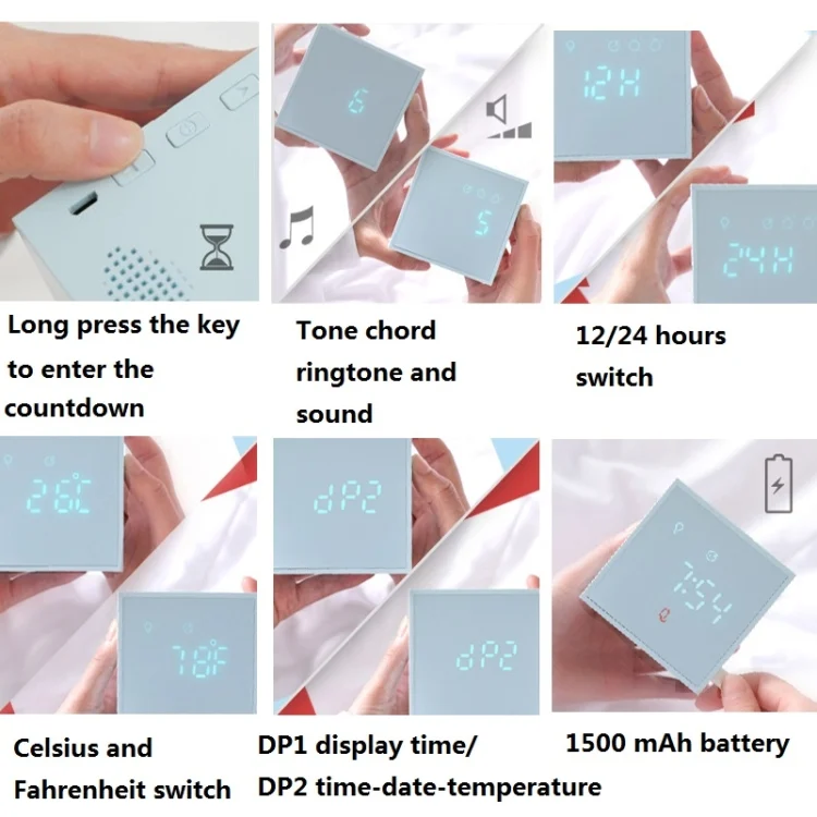 TBD0568733701_B2.webp Cube Alarm Clock With LED Night Light USB Charging Cartoon Colorful Alarm Clock - Image 3