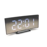 6507 Curved Big Screen Electronic Clock LED Mirror Mute Alarm Clock