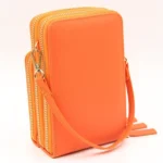 Ladies Mobile Phone Bag PU Vertical Large Capacity Mobile Phone Single-Shoulder Messenger Bag - Image 4