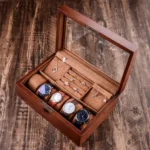 Wooden Watch Storage Box Jewelry Double-Layer Storage Display Box With Lock - Image 5