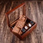 Wooden Watch Storage Box Jewelry Double-Layer Storage Display Box With Lock - Image 6