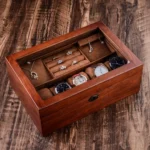 Wooden Watch Storage Box Jewelry Double-Layer Storage Display Box With Lock - Image 7