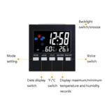2159 Household Temperature And Humidity Display Alarm Clock Indoor Electronic Digital Display Multi-Function Color Screen Clock - Image 4