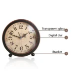 G51 Personality Retro Alarm Clock Bed Mute Metal Student Alarm Clock, Colour: Black 2 - Image 2