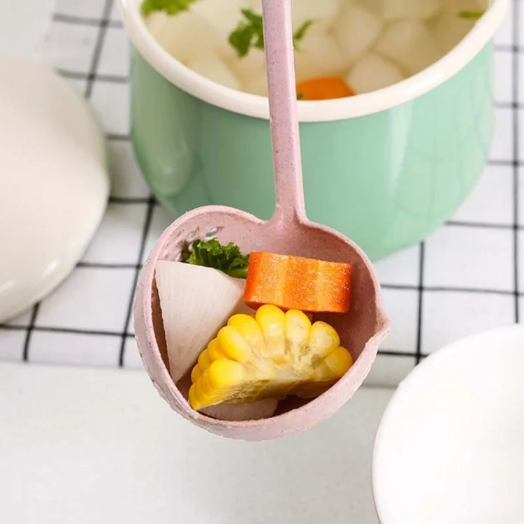 TBD057089101A_5.webp Wheat straw soup spoon colander two-in-one environmental tableware hot pot dual-use spoon Colanders Strainers - Image 6