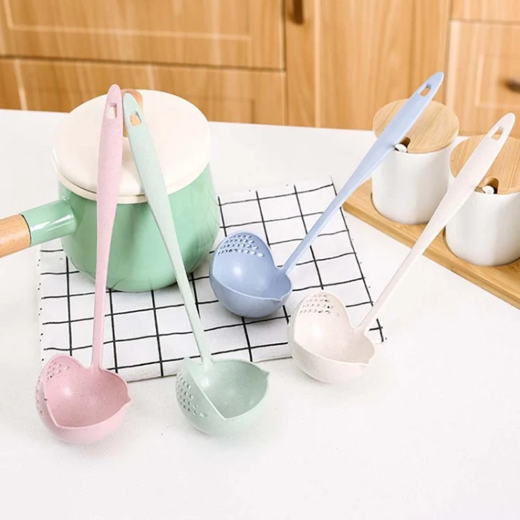 TBD057089101A_6.webp Wheat straw soup spoon colander two-in-one environmental tableware hot pot dual-use spoon Colanders Strainers - Image 7