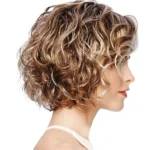 Ladies Oblique Bangs Fluffy Short Curly Hair Wig Headgear - Image 3