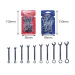 10 PCS / Set Mini Mirror Polished Opening Wrench Plum Two-Purpose Pocket Wrench, Style: - Image 2