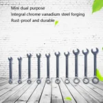 10 PCS / Set Mini Mirror Polished Opening Wrench Plum Two-Purpose Pocket Wrench, Style: - Image 3