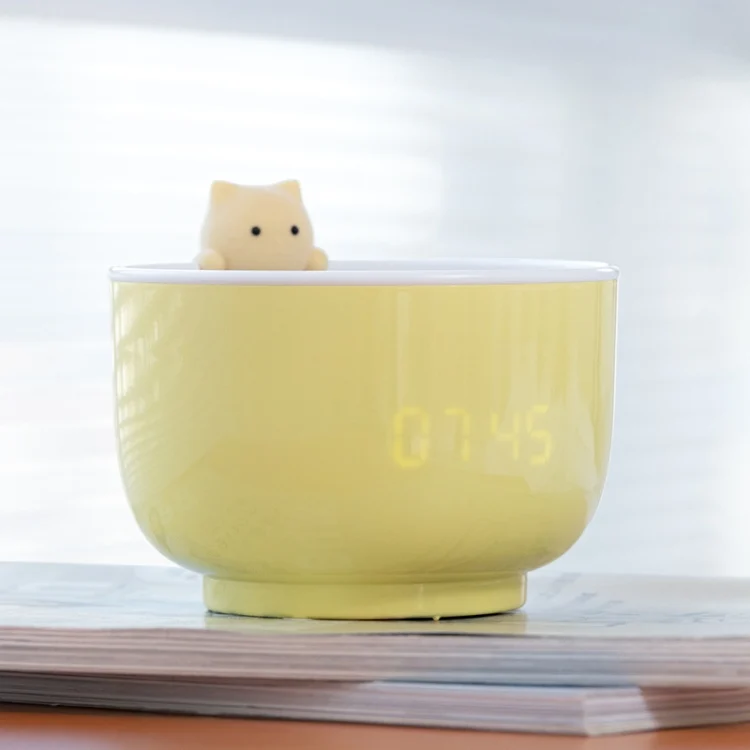Multifunctional Voice-activated LED Light Shows Time Children Cartoon Cat Alarm Clock