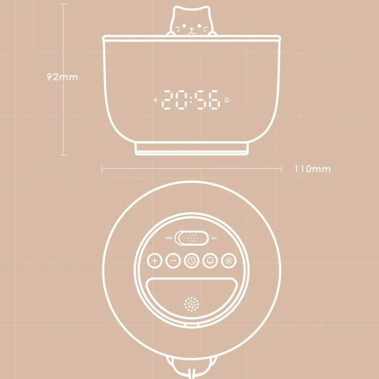TBD0571535601_B2.webp Multifunctional Voice-activated LED Light Shows Time Children Cartoon Cat Alarm Clock - Image 3