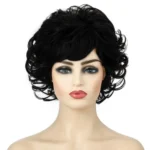 Ladies Fluffy Short Curved Head Set Chemical Fiber Wig