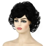 Ladies Fluffy Short Curved Head Set Chemical Fiber Wig - Image 3