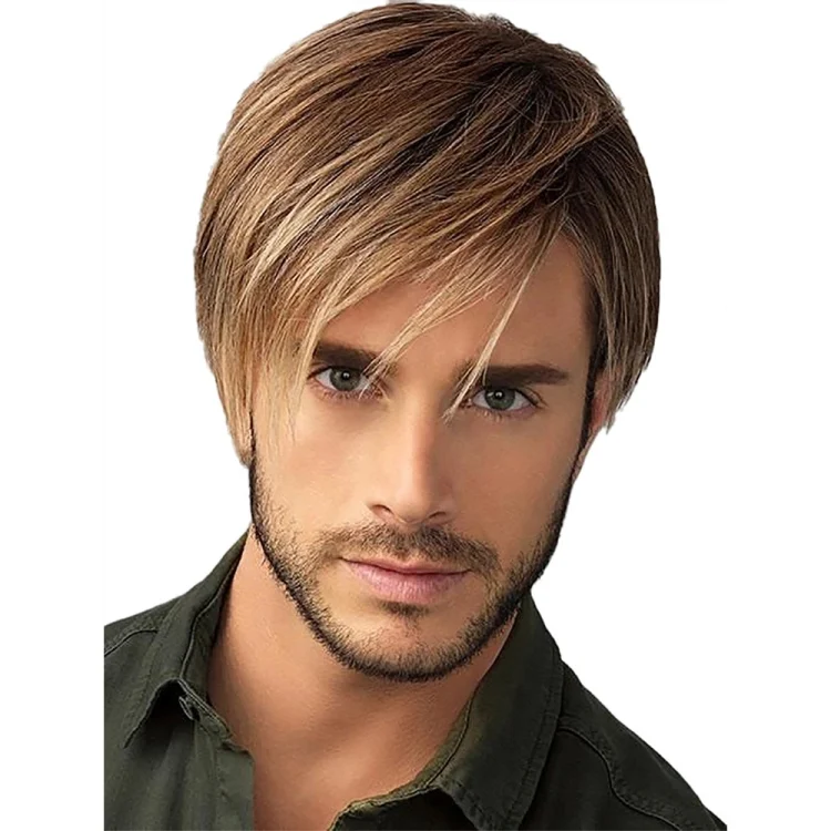 TBD0571752501B_5.webp Men Realistic Natural High Temperature Wire Short Wigs - Image 8