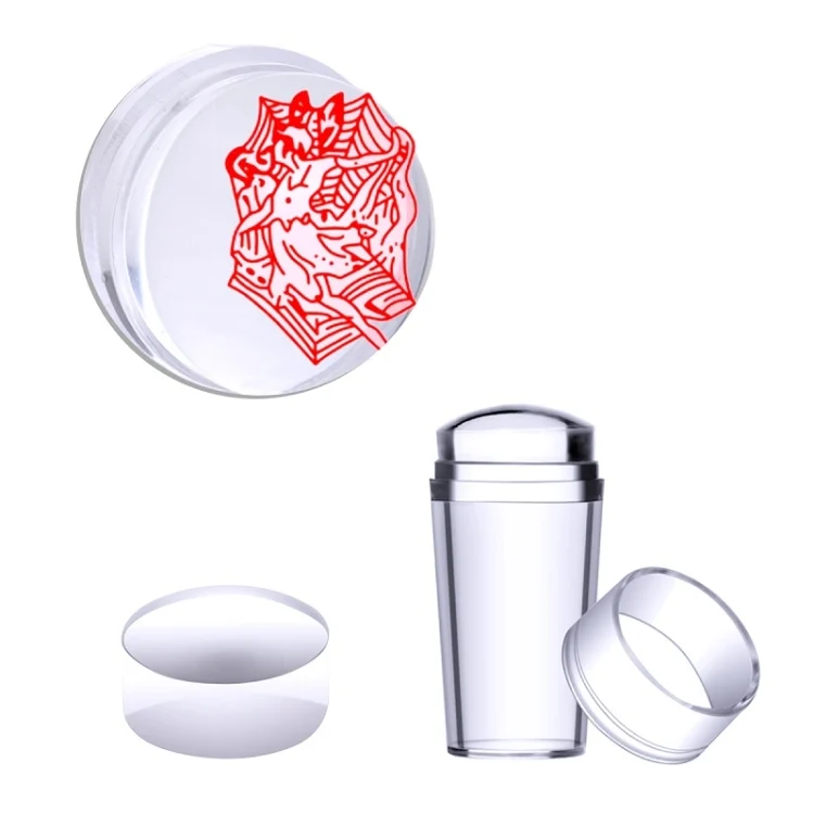 TBD0571833.webp Nail Printing Tool 3.6cm Print Head Frosted Transparent Chess Stamp With Cover - Image 1