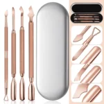 Rose Gold Double-headed Steel Nail Remover Set Clean Decontamination Remover Manicure Tool - Image 2
