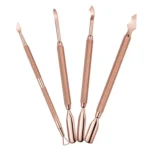 Rose Gold Double-headed Steel Nail Remover Set Clean Decontamination Remover Manicure Tool - Image 3