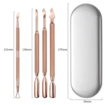 Rose Gold Double-headed Steel Nail Remover Set Clean Decontamination Remover Manicure Tool - Image 6