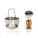 B3004 3 Pcs/Set Men Styling Tools Nylon Beard Brush Rack Foam Bowl