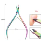 2 In 1 FABIYAN Color Titanium Nail Art Tool Set Dead Skin Shears Steel Push Nail File Pliers - Image 4