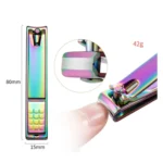 2 In 1 FABIYAN Color Titanium Nail Art Tool Set Dead Skin Shears Steel Push Nail File Pliers - Image 5